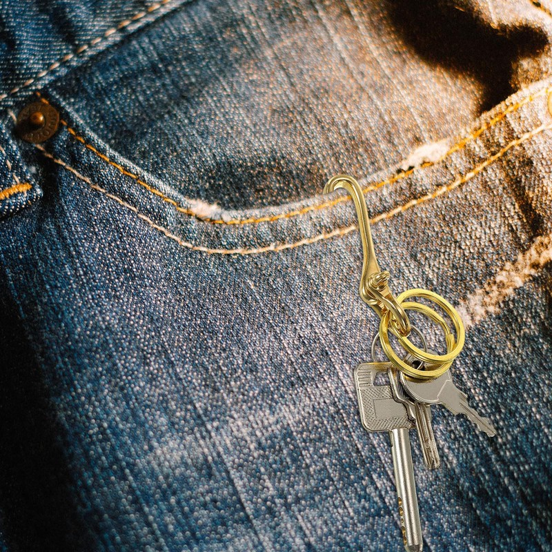 [PATIKIL] 13/16" Brass D-Ring Set of 2 Unwelded Solid Brass