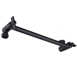 NearMoon Adjustable Shower Arm Universal Connection, Solid Brass Shower Extension Arm, Adjust Angle to Upgrade Shower Experience, Easy to Install, Anti-leak (11 Inch, Matte Black)