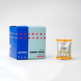 Lecka Energy Bites, 18 Bites | Natural Fruit & Nut Snack | 20g Mini Energy Bar | Plant-Based, No Added Refined Sugar, Gluten-Free | Healthy Snack for Athletes, Office, Kids & Travel (18 Bites, Mango Coconut)