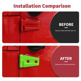 SQQP 12PCS Full Set Exterior Decoration Trim Kit Compatible with 2007-2018 Jeep Wrangler JK JKU Door Hinge Engine Hood Hinge Tailgate Hinge Cover (Green)