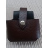 Brown Pure Leather Tape Holder Fasten Button Loop BBI for