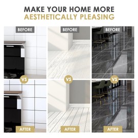 Grout Pen Black, 6 Pieces Grout Pen Black with Replacement Tip, Tile Joint Repair, Joint White, Bathroom, Waterproof, Repair Pen for Tiles, Wall, Floor, Kitchens and Bathrooms