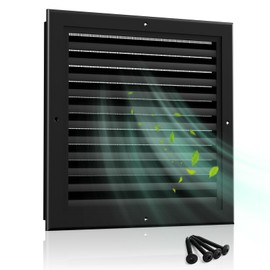 12" X 18" Gable Vent Aluminum Gable Vents for Houses Attic Vent Shed Vents Cover Exterior with Screen Mesh Alloy Wall Vent Ventilation for Home Garage Attic Ceiling - Vent Opening: 10" x 16" Black