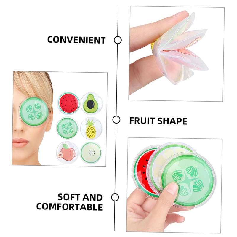 Minkissy 2sets Eye Pads Cooling Gel Fruit Shape Eye Masks