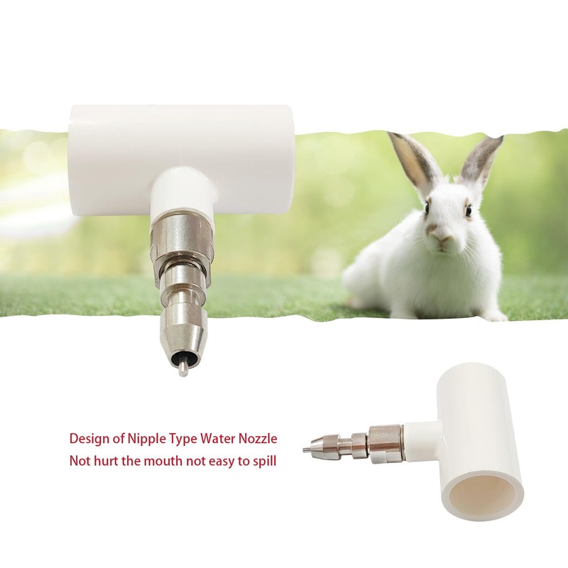 VandanCoop 10 Sets Automatic Stainless Steel Rabbit Nipple Drinkers with