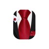 Barry.Wang Red Black Tie for Men Plaid Silk Necktie Pocket