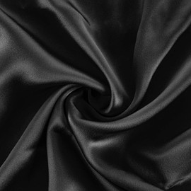 Natural Silk Pillowcase Hypoallergenic 22 Momme 100% Silk 600 Thread Count with Concealed Zip (Black, 40 x 80 cm)