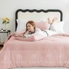 CozyLux Blush Pink Comforter Set Queen Size for Girls, 3