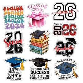 ULTRAVUTT 10PCS (3X3) Senior Year Stickers 2026, Class of 2026 Stickers, Senior car Decorations, Decal for Laptop Water Bottle Phone