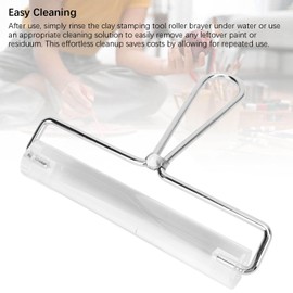 Handle Acrylic Roller, Stainless Steel Handle Clear Acrylic Clay Roller, Effortless Rolling Efficiency, Easy Cleaning, Sturdy Craft DIY Tools for Clay Rolling Pin Stamp Projects