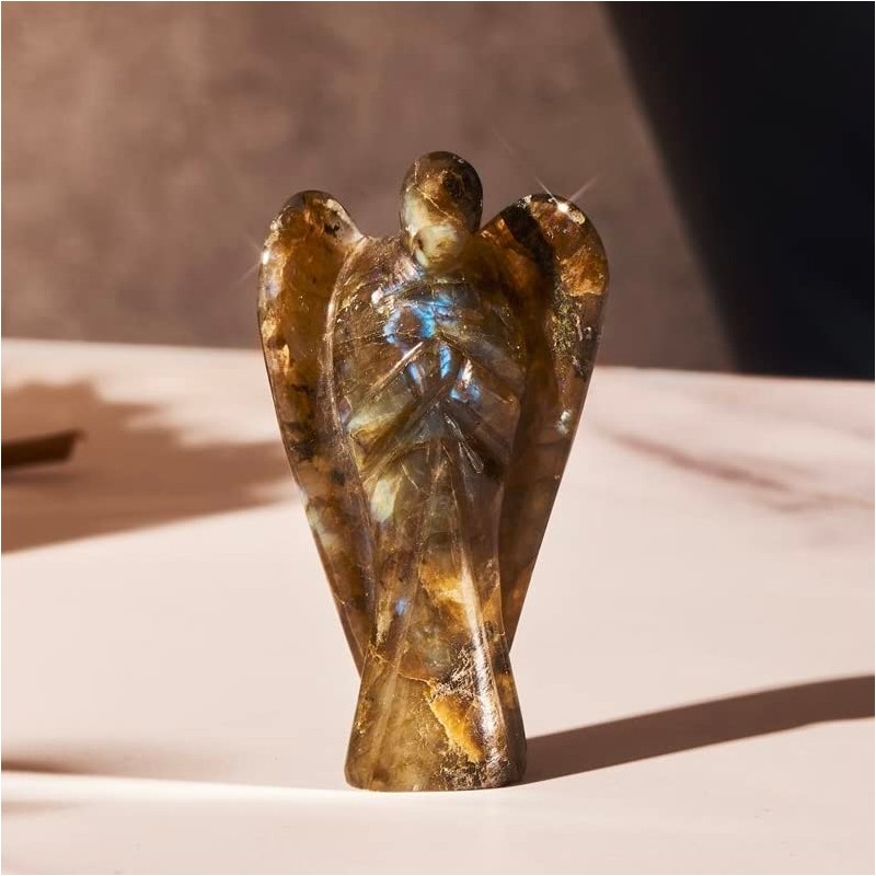 Reiki Healing Energy Charged Labradorite Crystal Large 8 cm Angel