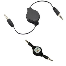 ThtRht 2 Pack Retractable 3.5mm Aux Cable 2.5 Feet Aux Cord Adjustable TRS 3.5mm Audio Cable Male to Male Stereo Auxiliary Input Adapter for Headphone Headset Car Stereo Unit Speaker Amplifer Phone