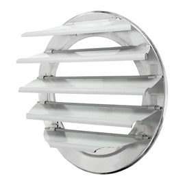 PATIKIL 10 Inch Aluminum Vent Cover, Louver Shutter Exhaust Fan Louvered Vent Automatic Gravity Round Grill Self-Closing Vent Cover for Greenhouse Industrial Exhaust HVAC System, White