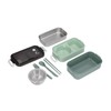 Lunch Box 2 Tier Stackable Container Folding Buckle Stainless Steel