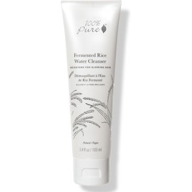 Limpiador de agua de arroz fermentado 100% puro, lavado facial, cuidado de la piel para todos los tipos de piel, desmaquillante diario, lavado facial natural para piel clara, 3.4 onzas líquidas