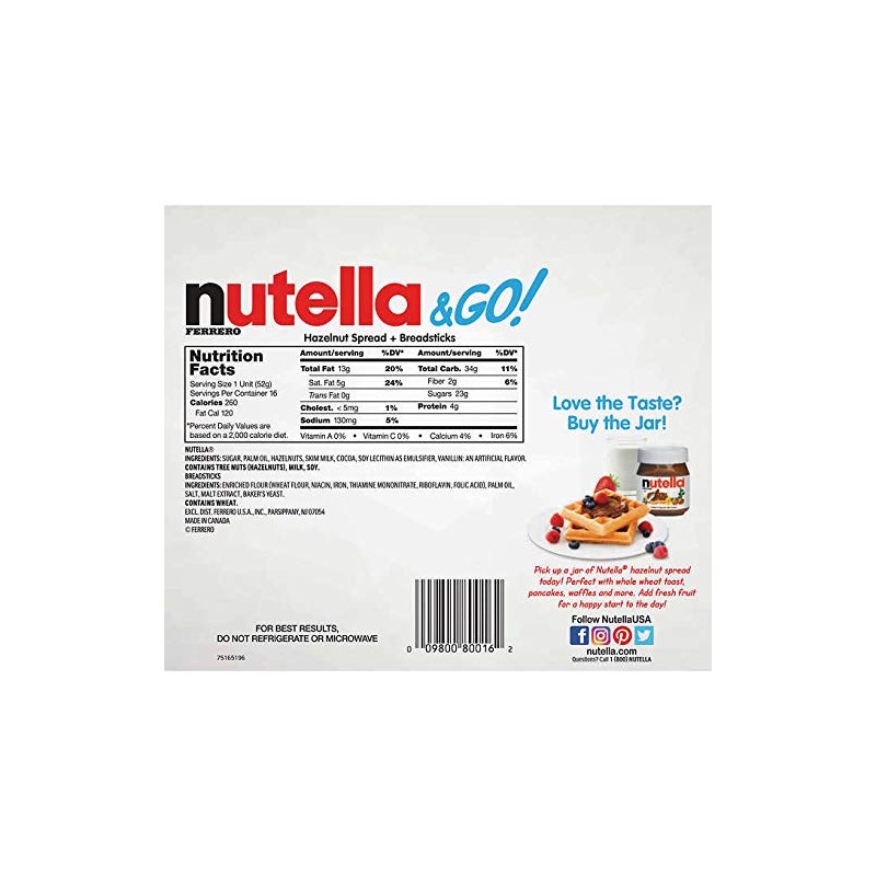 Ferrero Expect More Nutella & Go, 1.8 oz, 64 count
