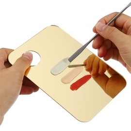 VOCOSTE Acrylic Makeup Palette Foundation Blending Makeup Palette with Makeup Scraper 1 Set Silver