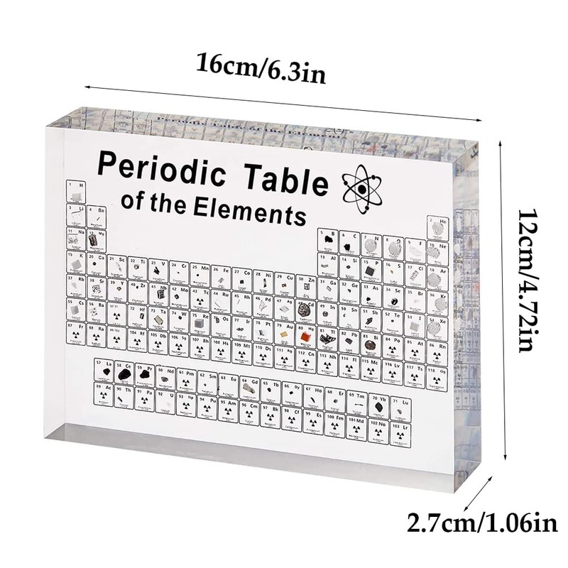 Periodic Table Real Elements, Periodic Table Gifts, Periodic Table with