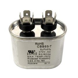 HQRP Condensador 5uF 370V CA Motor Eléctrico Arranque HVAC Bomba Compresor Generador 5MFD CBB65 370V 370VAC
