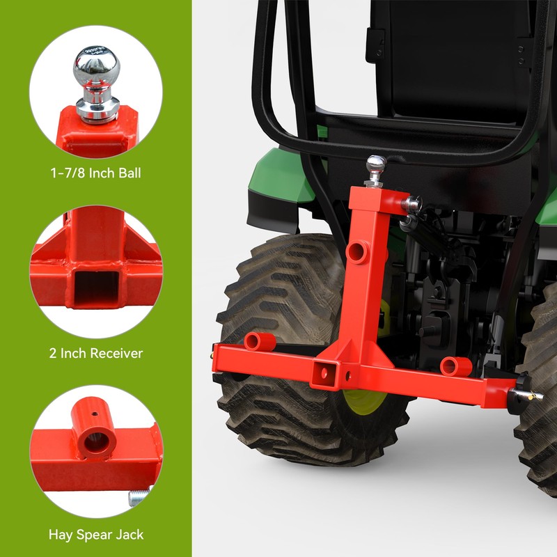 AUTOSAVER88 Heavy-Duty 3 Point Hitch Receiver,3000lbs 3 Point Trailer Hitch