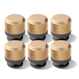 Ntresbonne 6 Pack 1 Inch Cabinet Knobs Gold and Grey Cupboard Aluminum Knobs Drawer Knobs Cabinet Knobs