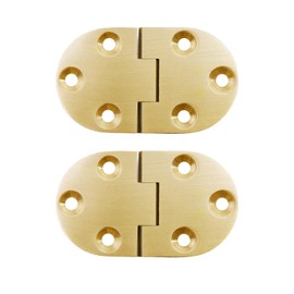 Antrader Brass Butler Tray Hinge, 2Pcs Round Edge Hinge Brass Tray Hinge Roll Top Desk Hinge Flip Top Hinge with Screws for Folding Tables