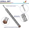 Windscreen4less 1-1/8" SDS Plus Hammer Drill Bit for Concrete Cement