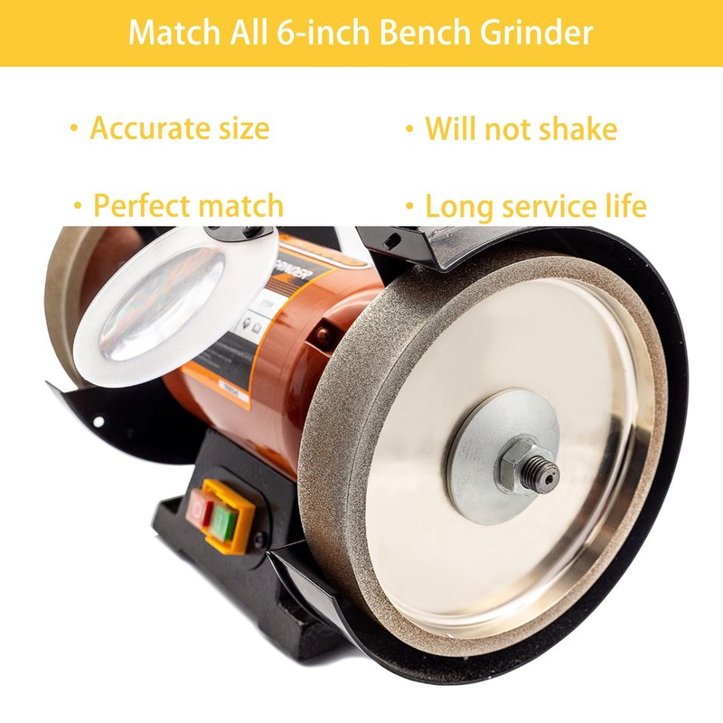 MORESUPERHARD CBN Grinding Wheel 6 inch 1000 Grit,1/2" Bore,1" Wide,forAll