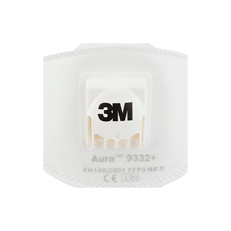 3M 3M™ Aura™ Particulate Respirator, FFP3, Valved, 9332+, 10 Masks