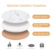 White Coasters,Geichan Coasters Set of 6, Ceramic Marble Coaster with