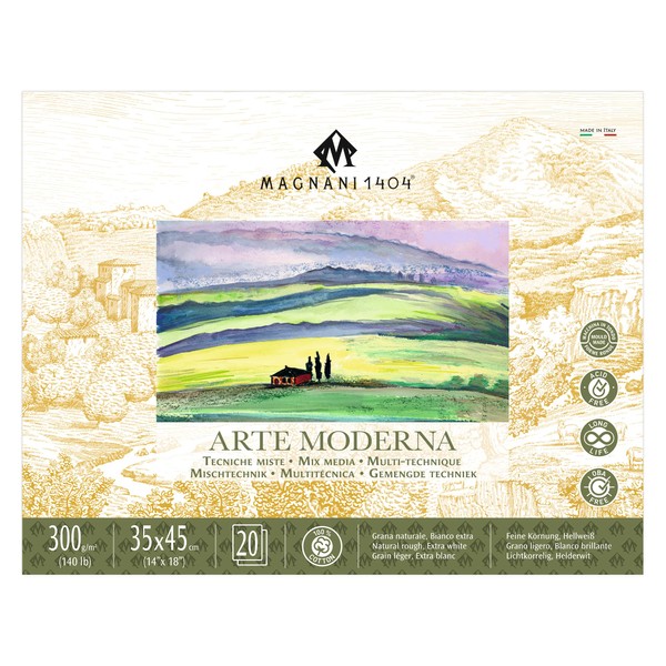 Magnani 1404 Arte Moderna Mixed Media Pad, 140 lb (300gsm),