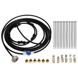 Fan Misting Kit with 3/4 Adapter 19.7ft Hose 6 Nozzles for Cooling Outdoor Patio Garden Greenhouse Breeze EU Standard Thread
