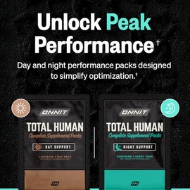 ONNIT Total Human Adult Multivitamin Comprehensive Capsule Packs with Day and Night Support, Daily Vitamin Packs for Men and Women, Dietary Supplement
