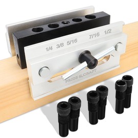 PRIDE&CRAFT Self Centering Dowel Jig Kit with 6 Drill Guide Bushings - Woodworking Tools Set for Straight Holes