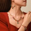 YTDYTD Christmas Tree Bell Jewelry Set, Colorful Necklace Bracelet Earrings
