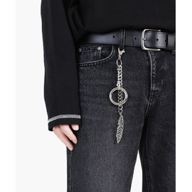 Acha Ah-Cha Multi Link Vintage Feather Pants Chain _ Silver