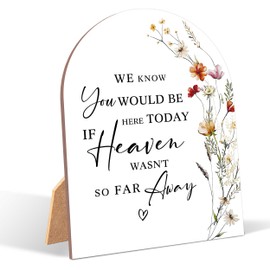 GEQWH Wedding Sign with Stand, 6 x 8 Inch Arch Wooden Tabletop Sign, Rustic Wedding Reception Decoration