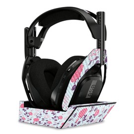 MightySkins Carbon Fiber Skin Compatible With Astro A50 Wireless Headphones + Base Station (Gen 4) - Vintage Floral | Protective, Durable Textured Carbon Fiber Finish | Easy To Apply | Made in the USA