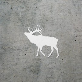 Decal Stickers of Elk Silhouette Cut Out 2 (White) (Set of 2) Premium Waterproof Vinyl Decal Stickers for Laptop Phone Accessory Helmet Car Window Mug Tuber Cup Door Wall - BICVER1784902WHW19Y24