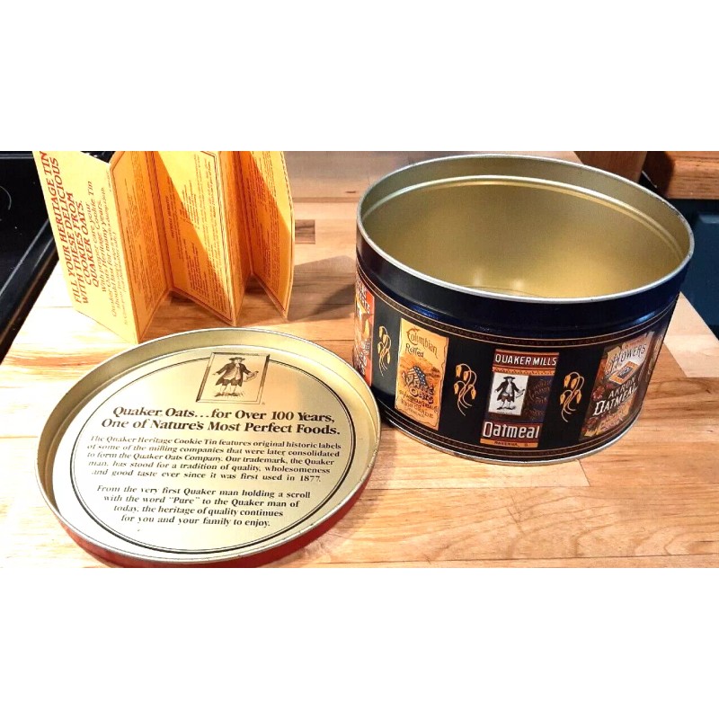 Quaker Oats Collector’s Tin 1982 Limited Edition W/Recipes Vintage New