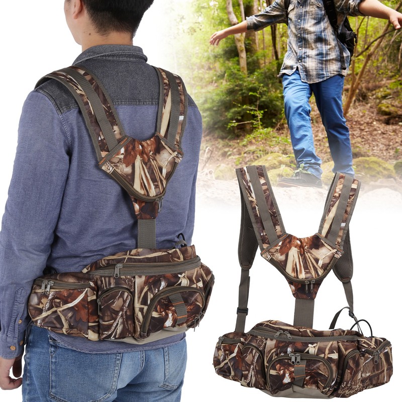 Outdoor Hiking Backpack Waist Bag with Bottle Holder Camping Shoulder