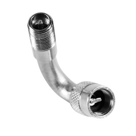 EVGATSAUTO Valve Tube Extension Adapter, 45/90/135 Degree Angle Car Motorcycle Bike Tyre Valve Tube Extension Adapter with Dust Cap(45°)