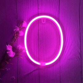 ENUOLI Light Up Letters Neon Signs, Pink Alphabet Neon Lights Wall Decor for Home, Birthday Party, Bar, Valentine’s Day Word-Pink Letter (O)