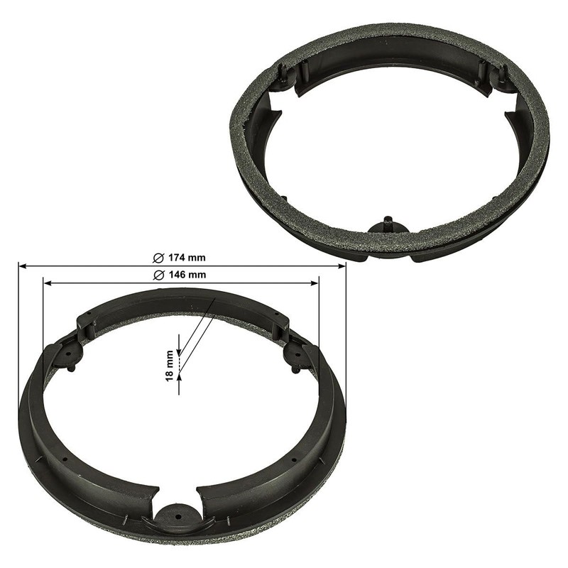 tomzz Audio 2854-004 Speaker Rings Adapter Brackets Compatible with Suzuki