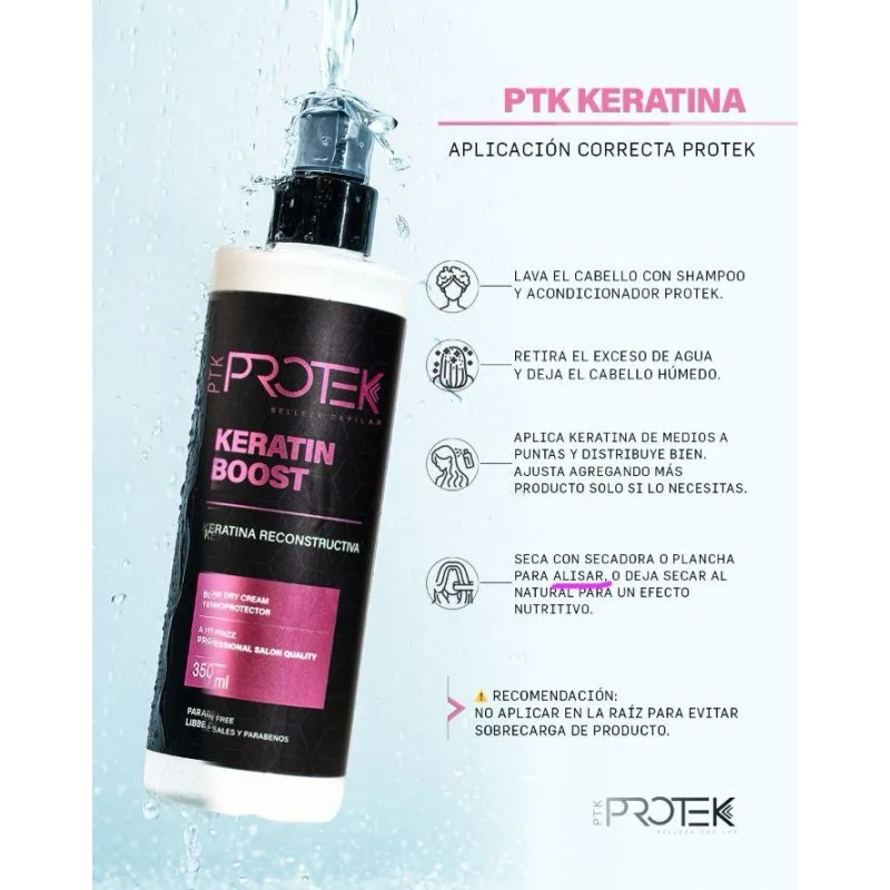 Protek Tratamiento Termoprotector De Calor Keratin Boost
