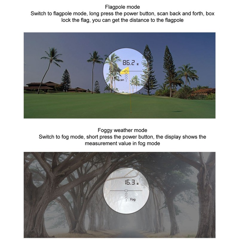 Laser Rangefinder Multifunction 6X Magnification Waterproof Dustproof Flag Pole Lock