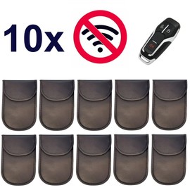 Bulk Pack of 10 X Genuine Faraday Bags For Car Key Keyless Entry Fob Signal Protector (SM)
