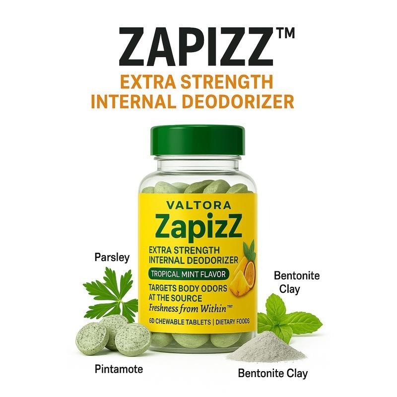 ZapizZ Internal Deodorant Supplement - Probiotic & Prebiotic Formula to