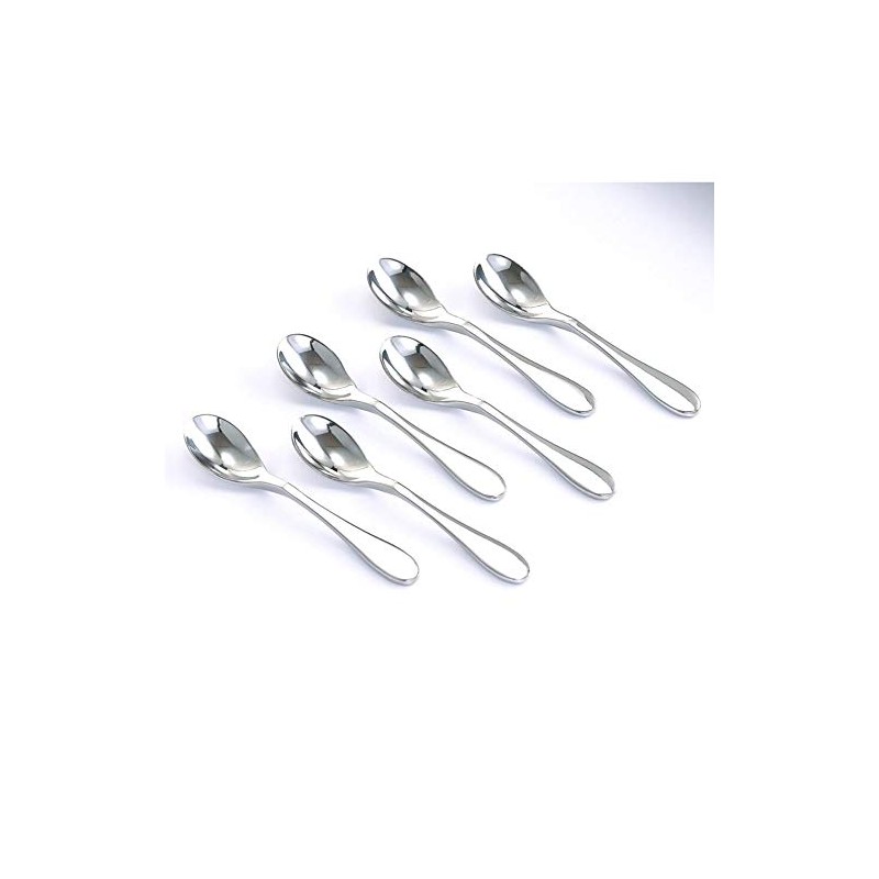 Knork Stainless Steel Demitasse Spoon (Set of 6), Shiny Gloss