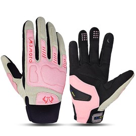 mjmoto Summer Breathable Pink Motorcycle Gloves for Women,Touchscreen Motorbike Gloves Anti-Slip for Lady,MX ATV MTB Cycling, Road Racing Biker Glove (Pink, Medium)